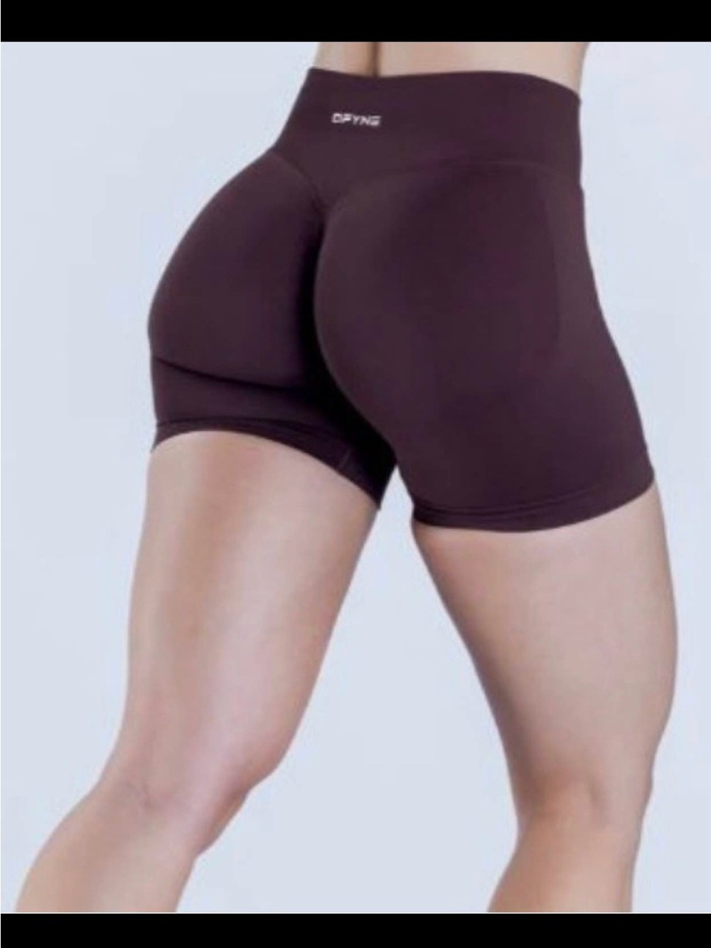 DFYNE High-Rise 4.5” impact Scrunch Bike Shorts in Brown